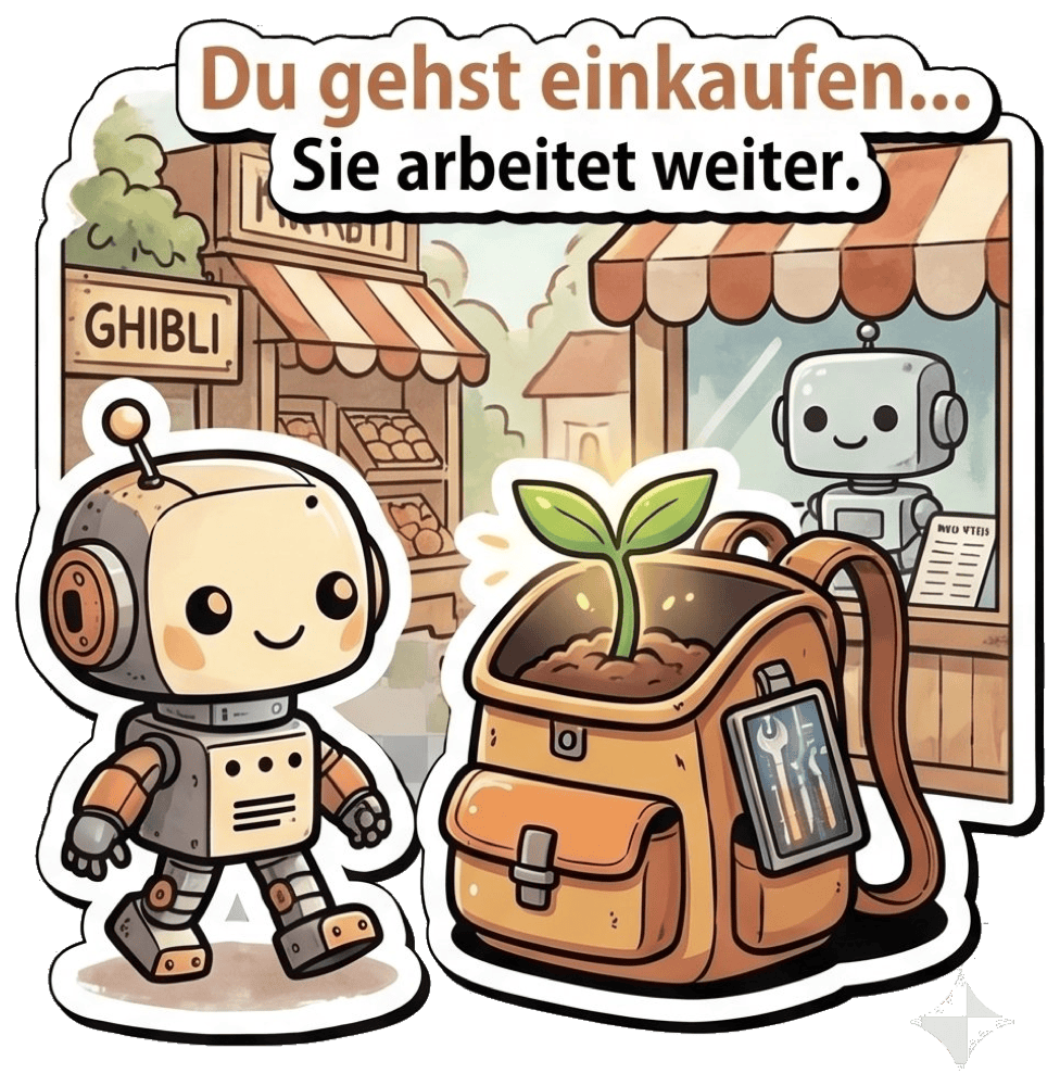 Comic: Du gehst einkaufen — sie arbeitet weiter
